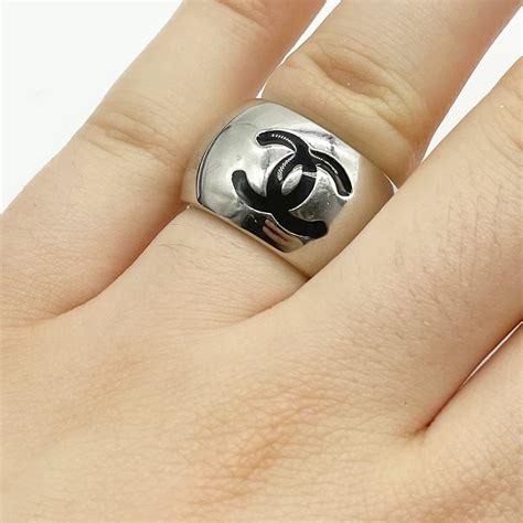 chanel letter ring|chanel logo ring silver.